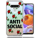LG K51 Anti Social Roses Design Double Layer Phone Case Cover