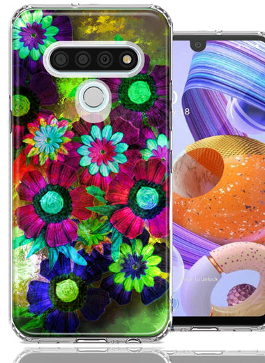 LG Stylo 6 Colorful Daisies Design Double Layer Phone Case Cover