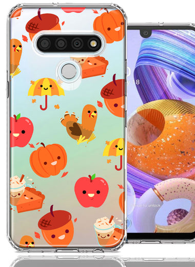 LG K51 Thanksgiving Autumn Fall Design Double Layer Phone Case Cover