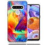 LG Stylo 6 Feather Paint Design Double Layer Phone Case Cover