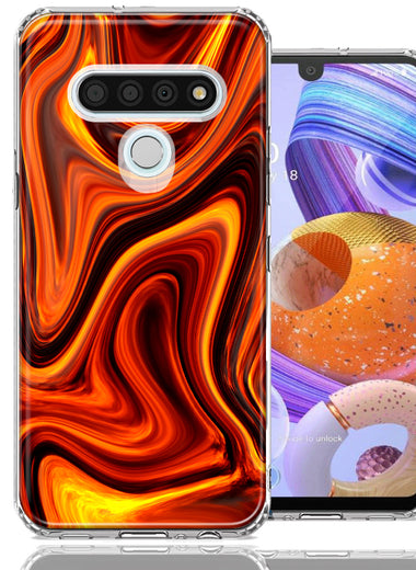 LG Stylo 6 Fire Abstract Design Double Layer Phone Case Cover