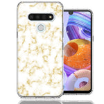 LG Stylo 6 Gold Marble Design Double Layer Phone Case Cover
