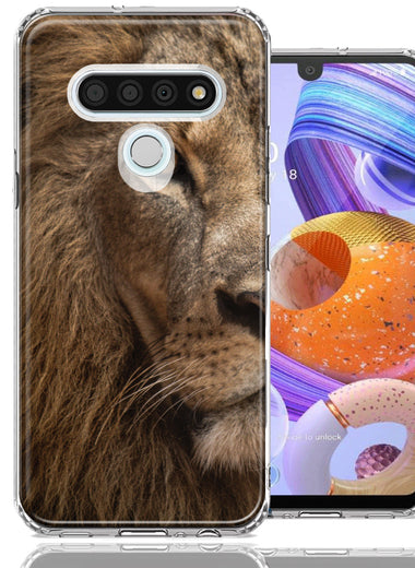 LG Stylo 6 Lion Face Nosed Design Double Layer Phone Case Cover