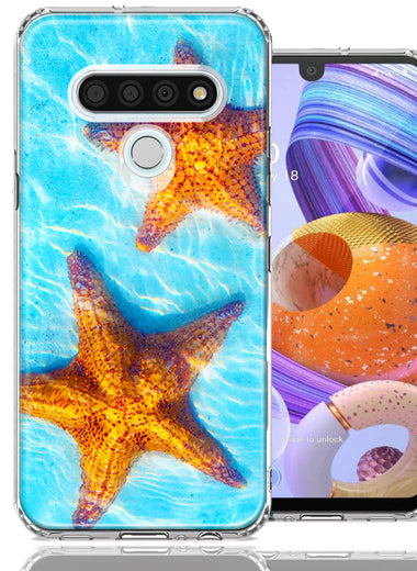 LG Stylo 6 Ocean Starfish Design Double Layer Phone Case Cover