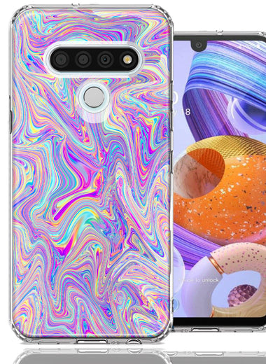 LG Stylo 6 Paint Swirl Design Double Layer Phone Case Cover