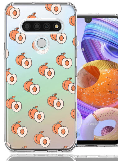 LG K51 Polka Dot Peaches Design Double Layer Phone Case Cover