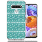 LG K51 Teal Christmas Reindeer Pattern Design Double Layer Phone Case Cover