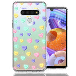 LG K51 Valentine's Day Heart Candies Polkadots Design Double Layer Phone Case Cover
