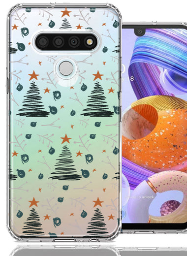 LG K51 Holiday Christmas Trees Design Double Layer Phone Case Cover