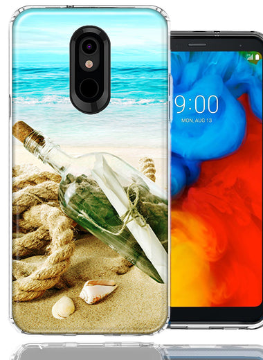 LG K40/Harmony 3 Beach Message Bottle Design Double Layer Phone Case Cover