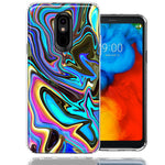 LG Stylo 4 Blue Paint Swirl Design Double Layer Phone Case Cover