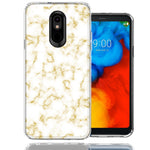 LG Stylo 4 Gold Marble Design Double Layer Phone Case Cover