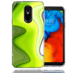 LG Stylo 4 Green White Abstract Design Double Layer Phone Case Cover