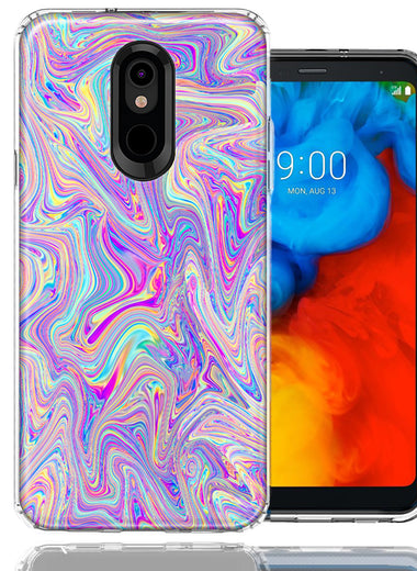 LG K40/Harmony 3 Paint Swirl Design Double Layer Phone Case Cover