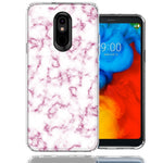 LG Stylo 4 Pink Marble Design Double Layer Phone Case Cover