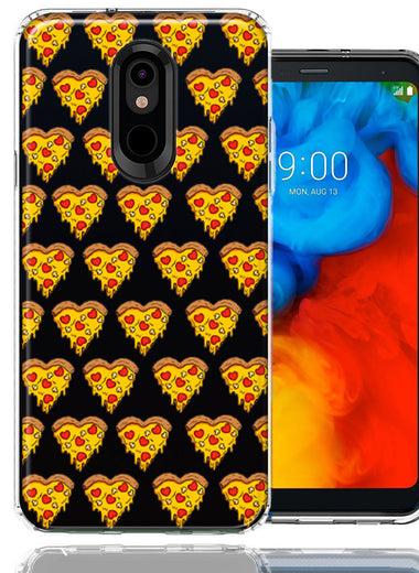 LG K40 Pizza Hearts Polka dots Design Double Layer Phone Case Cover