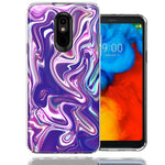 LG Stylo 4 Purple Paint Swirl Design Double Layer Phone Case Cover
