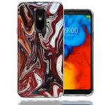 LG Stylo 4 Red White Abstract Design Double Layer Phone Case Cover