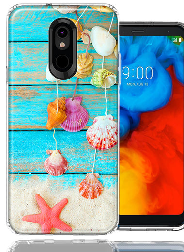 LG K40/Harmony 3 Seashell Wind chimes Design Double Layer Phone Case Cover