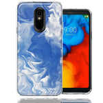 LG Stylo 4 Sky Blue Swirl Design Double Layer Phone Case Cover