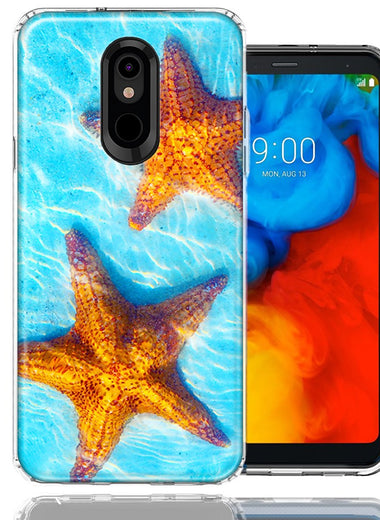 LG K40/Harmony 3 Ocean Starfish Design Double Layer Phone Case Cover