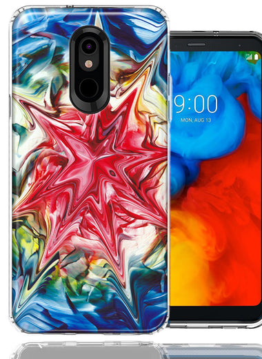 LG Aristo 2/3/Zone 4/Fortune 2/Risio 3/Tribute Dynasty/Empire Tie Dye Abstract Design Double Layer Phone Case Cover