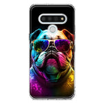 LG Stylo 6 Neon Rainbow Glow Bulldog Hybrid Protective Phone Case Cover