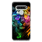 LG Stylo 6 Neon Rainbow Swag Tiger Hybrid Protective Phone Case Cover