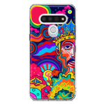 LG Stylo 6 Neon Rainbow Psychedelic Indie Hippie Indie King Hybrid Protective Phone Case Cover