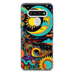LG Stylo 6 Neon Rainbow Psychedelic Indie Hippie Indie Moon Hybrid Protective Phone Case Cover