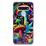 LG Stylo 6 Neon Rainbow Psychedelic Indie Hippie Mushrooms Hybrid Protective Phone Case Cover