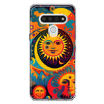 LG Stylo 6 Neon Rainbow Psychedelic Indie Hippie Sun Moon Hybrid Protective Phone Case Cover