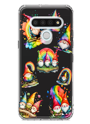 LG Stylo 6 Colorful Neon Glow Rainbow Gnomes Painting Hybrid Protective Phone Case Cover
