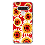 LG Stylo 6 Yellow Sunflowers Polkadot on Red Double Layer Phone Case Cover