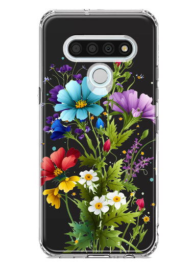 LG Stylo 6 Purple Yellow Red Spring Flowers Floral Hybrid Protective Phone Case Cover