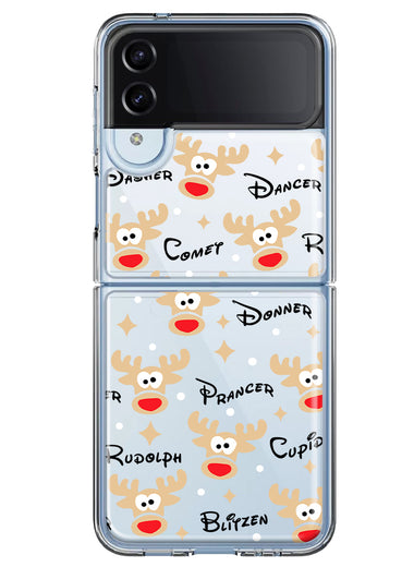 Samsung Galaxy Z Flip 4 Red Nose Reindeer Christmas Winter Holiday Hybrid Protective Phone Case Cover
