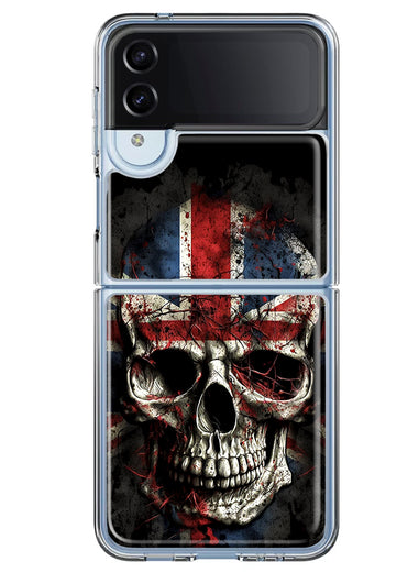 Samsung Galaxy Z Flip 4 British UK Flag Skull Hybrid Protective Phone Case Cover