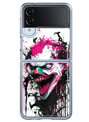 Samsung Galaxy Z Flip 4 Evil Joker Face Painting Graffiti Hybrid Protective Phone Case Cover