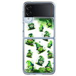 Samsung Galaxy Z Flip 4 Gnomes Shamrock Lucky Green Clover St. Patrick Hybrid Protective Phone Case Cover