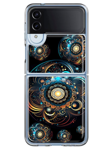 Samsung Galaxy Z Flip 4 Mandala Geometry Abstract Multiverse Pattern Hybrid Protective Phone Case Cover