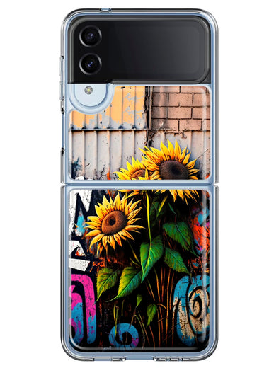 Samsung Galaxy Z Flip 4 Sunflowers Graffiti Painting Art Hybrid Protective Phone Case Cover
