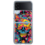 Samsung Galaxy Z Flip 4 Psychedelic Trippy Death Skull Pop Art Hybrid Protective Phone Case Cover