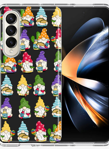 Samsung Galaxy Z Fold 4 Cinco De Mayo Party Cute Gnomes Mexico Tacos Fiesta Double Layer Phone Case Cover