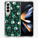 Samsung Galaxy Z Fold 4 Lucky Green St Patricks Day Cute Gnomes Shamrock Polkadots Double Layer Phone Case Cover