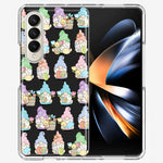 Samsung Galaxy Z Fold 4 Pastel Easter Cute Gnomes Spring Flowers Eggs Holiday Seasonal Double Layer Phone Case Cover