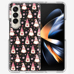 Samsung Galaxy Z Fold 4 Pink Blush Valentines Day Flower Hearts Gnome Characters Cute Double Layer Phone Case Cover