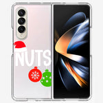 Samsung Galaxy Z Fold 4 Christmas Funny Couples Chest Nuts Ornaments Hybrid Protective Phone Case Cover