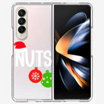 Samsung Galaxy Z Fold 4 Christmas Funny Couples Chest Nuts Ornaments Hybrid Protective Phone Case Cover