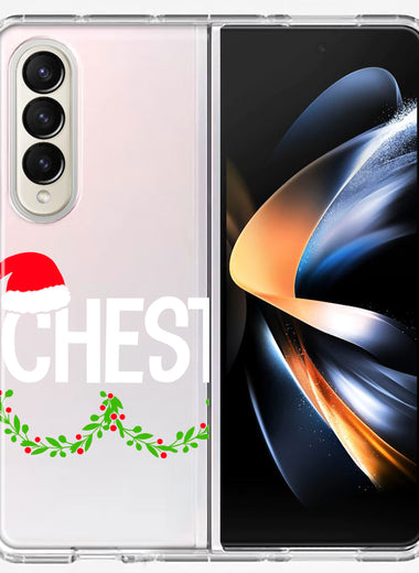 Samsung Galaxy Z Fold 4 Christmas Funny Ornaments Couples Chest Nuts Hybrid Protective Phone Case Cover