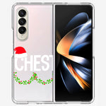 Samsung Galaxy Z Fold 4 Christmas Funny Ornaments Couples Chest Nuts Hybrid Protective Phone Case Cover